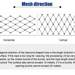 Stainless steel wire plant climbing mesh Metal wire knotted rope mesh Inox oxidation zoo ferrule aviary netting